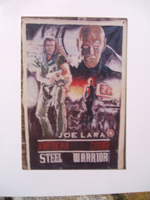 hand painted movie poster for american cyborg