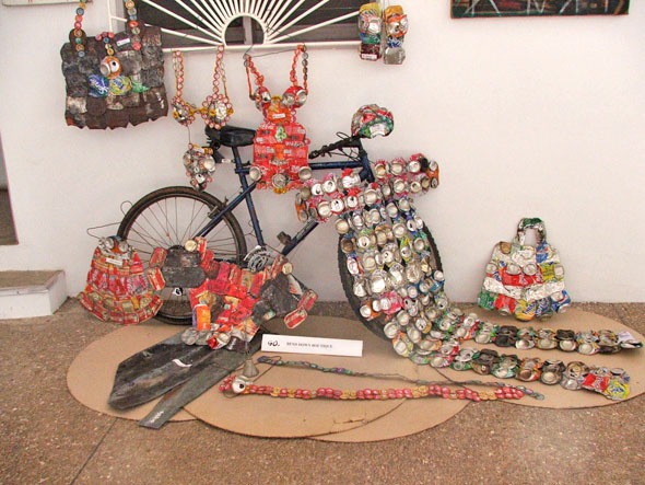Clothing made from empty cans, by Akirash, Goethe Institute, Accra, Ghana
