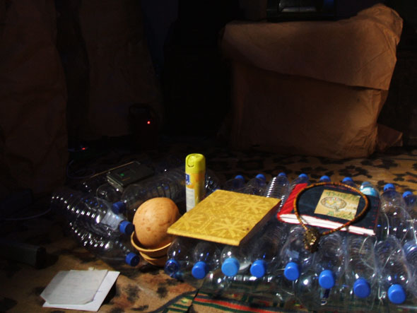 Akirash's coffee table made from plastic bottles