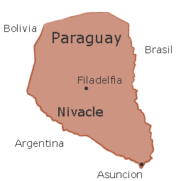 Map of Paraguay with Nivacle region labeled
