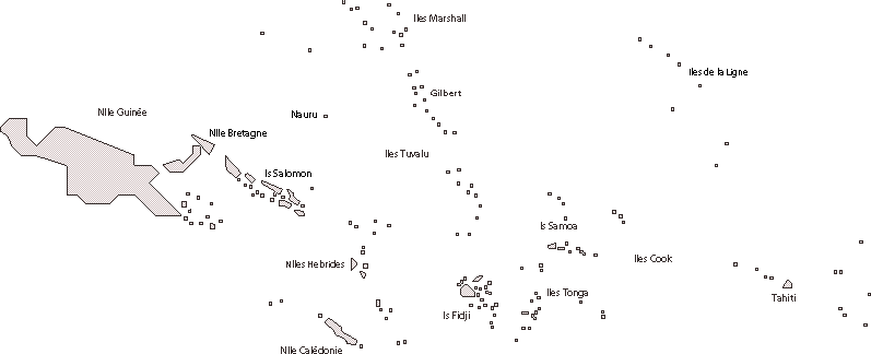 Outdated French Map of the South Pacific