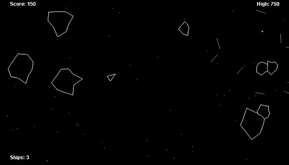 I remember loving Asteroids. It was the first game I remember playing in which you could move in every direction. Not just left and right and up and down, but anywhere! I especially liked getting my speed high and then turning around so I was blowing up asteroids while flying backwards. And wrapping around the screen at high veocity was incomparable to any experience on any video game at the time, as far as I was concerned. The irony was that it was far easier to play the game if you just stayed still and twisted around to shoot everything coming at you. But, as in life, I usually chose the more fun rather than more successful route.